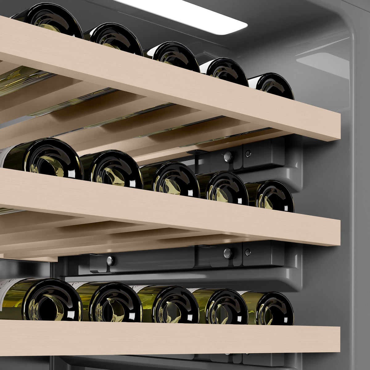 ZLINE 24" 12.4 cu. ft. Triple Zone 100 Bottle Column Wine Cooler in Stainless Steel, RCWV-304-24