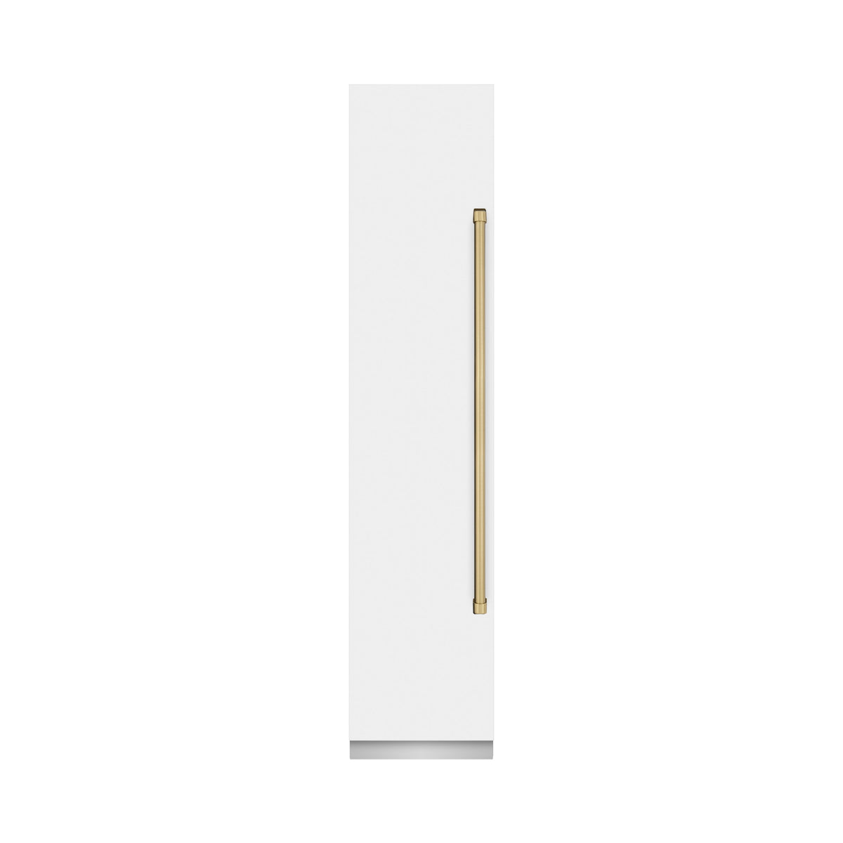 ZLINE Autograph 18" 8.6 cu. ft. Left Hinge Column Freezer in White Matte with Graphite Gray Interior and Champagne Bronze Accents, RCFVLZ-WM-18-CB