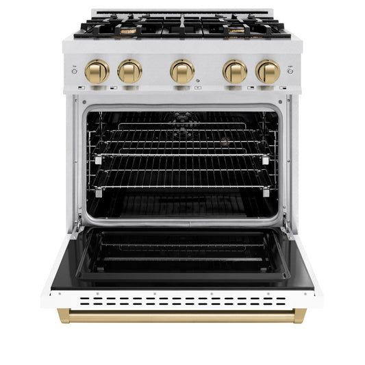 ZLINE 48 in. Dual Fuel Range Double Oven 6.7 cu. ft. 8 Gas Burners Satin Stainless Steel Black Matte Doors Champagne Bronze Accents (CDRSZ-BLM-48-CB)