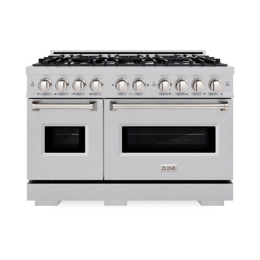 ZLINE 48 in. Classic Double Oven Gas Range with 8 Burners, 6.7 cu. ft. Capacity, Satin Stainless Steel, MODEL CGRS-48