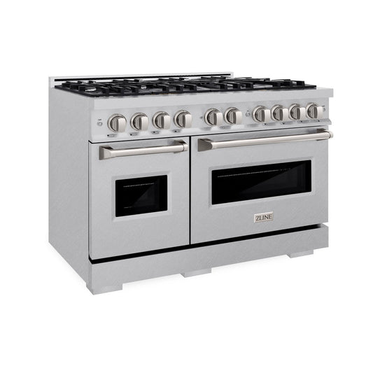ZLINE 48 in. Classic Double Oven Gas Range with 8 Burners, 6.7 cu. ft. Capacity, Satin Stainless Steel, MODEL CGRS-48