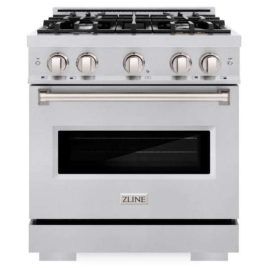 ZLINE 30 in. 4.2 cu. ft. Classic Dual Fuel Range with 4 Burner Gas Cooktop and Electric Convection Oven in Stainless Steel (CDR30)