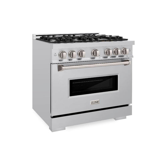 ZLINE 36 in. 5.2 cu. ft. Classic Gas Range with 6 Burner Cooktop in Stainless Steel (CGR36)
