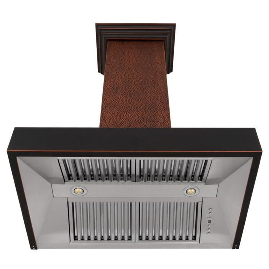 ZLINE 30 in. Wall Mount Range Hood 400 CFM Hand-Hammered Copper Finish (655-HBXXX-30)