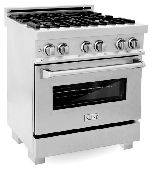 ZLINE Legacy 30-Inch Dual Fuel Range with 4-Burner Gas Cooktop, 4.0 cu. ft. Electric Convection Oven, Satin Stainless Steel (RAS-SN-30)