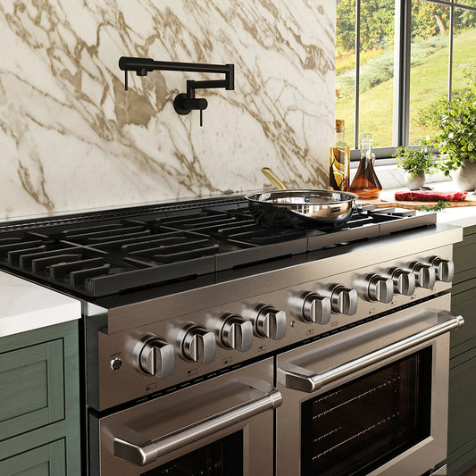 ZLINE 48 in. Gas Range 6.7 cu. ft. Dual Ovens 8 Burner DuoPro™ Cooktop Stainless Steel (PSGR48)