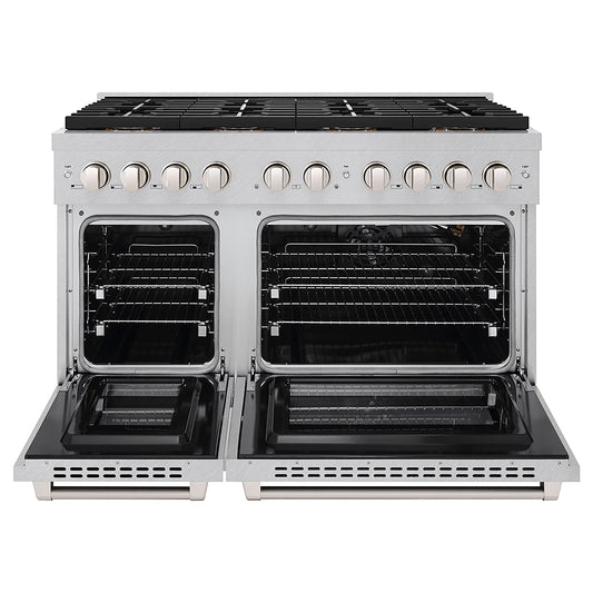 ZLINE 48 in. Gas Range 6.7 cu. ft. Dual Oven with 8 Burner DuoPro™ Cooktop, Satin Stainless Steel (PSGRS-48)