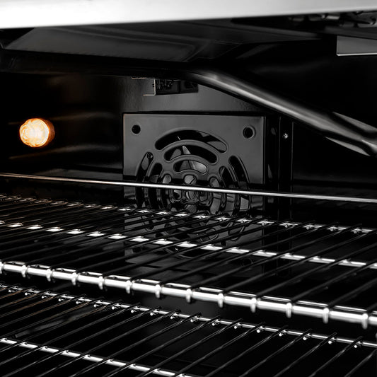 ZLINE 30 in. Gas Range 4.2 cu. ft. 4 Burner DuoPro Cooktop Convection Oven Satin Stainless Steel Polished Gold Accents (PSGRSZ-30-G)