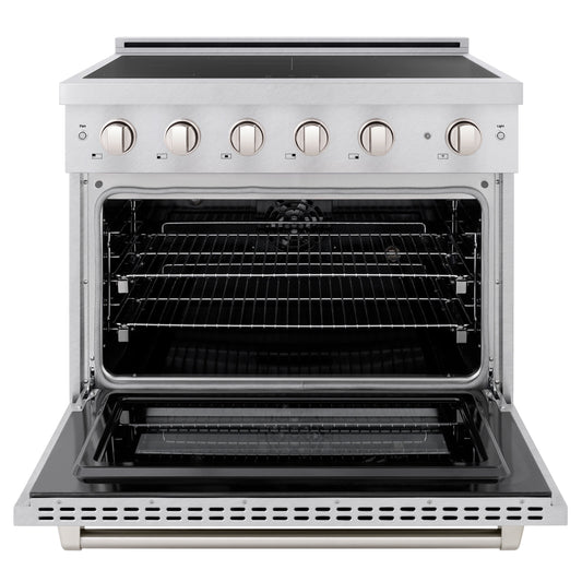 ZLINE 36 in. Induction Range 5.2 cu. ft. 5 Element Cooktop Electric Oven Satin Stainless Steel (SINRS-36)