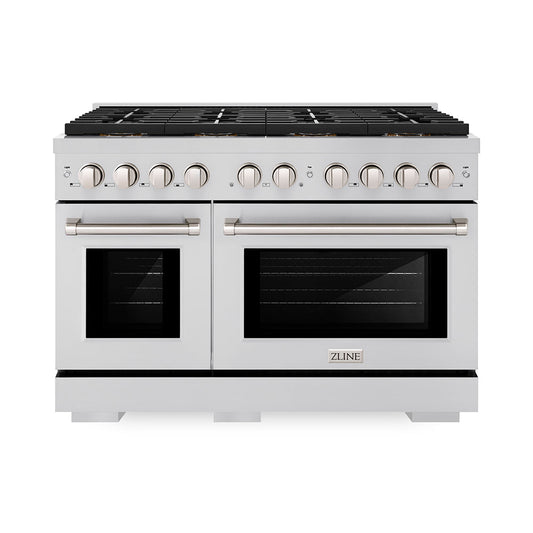 ZLINE 48 in. Dual Fuel Range 6.7 cu. ft. with 8 Burner DuoPro™ Cooktop and Dual Ovens – Stainless Steel (PSDR48)