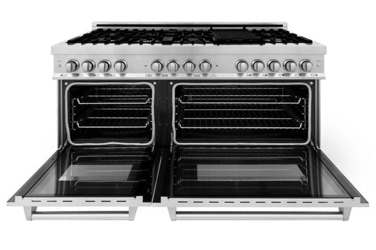 ZLINE 60" Professional Dual Fuel Range with Gas Cooktop and 7.4 cu. ft. Electric Oven in Stainless Steel (RA60)