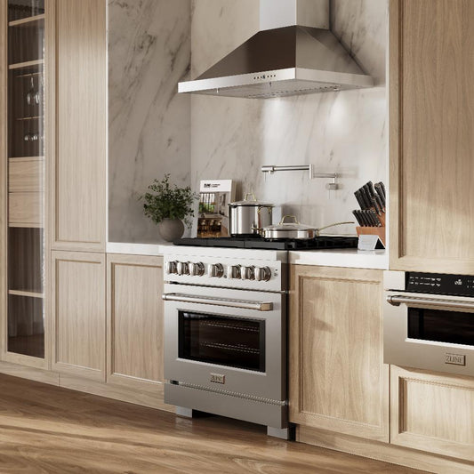 ZLINE Paramount 36 in. Dual Fuel Range with 6 Brass Burners and 5.2 cu. ft. Electric Convection Oven, Stainless Steel (SDR-BR-36)