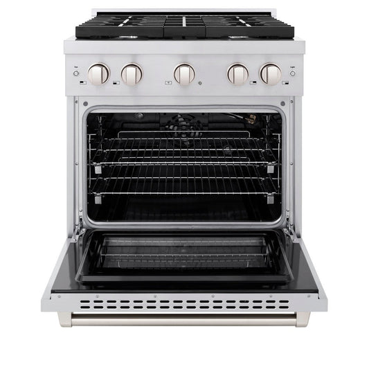 ZLINE 30-Inch Paramount Dual Fuel Range with 4 Gas Burners and 4.2 cu. ft. Electric Convection Oven, Stainless Steel, MODEL SDR30