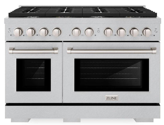 ZLINE 48-Inch Paramount Dual Fuel Range, Double Oven, 8 Gas Burners, 6.7 cu. ft., Satin Stainless Steel (SDRS-48)