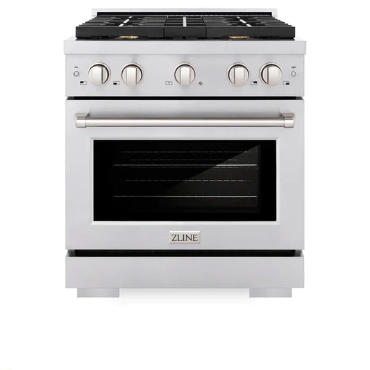ZLINE Paramount 30 in. Gas Range with Convection Oven and 4 Brass Burners in Stainless Steel (SGR-BR-30)