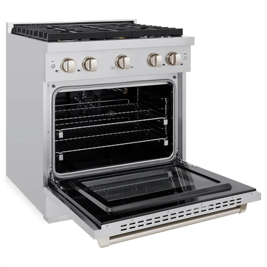 ZLINE Paramount 30 in. Gas Range with Convection Oven and 4 Brass Burners in Stainless Steel (SGR-BR-30)