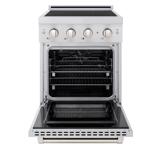 ZLINE 24 in Induction Range 5.2 cu. ft. 3 Element Cooktop Electric Oven Stainless Steel (SINR24)