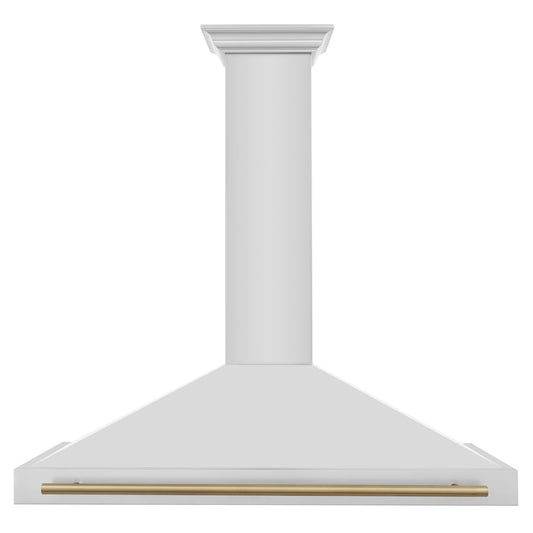ZLINE 48-Inch Wall Mount Range Hood Stainless Steel Champagne Bronze Handle Autograph Edition (KB4STZ-48-CB)