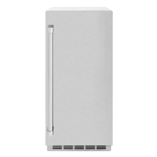 ZLINE 15" Touchstone Gourmet Ice Maker with Drain Pump and Satin Stainless Steel Door, IGMD-SN-15