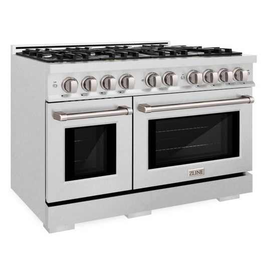 ZLINE 48 in. Gas Range Double Oven 6.7 cu. ft. 8 Burner Cooktop Satin Stainless Steel (HGRS-48)