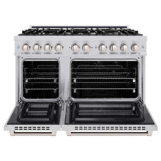 ZLINE 48 in. Select Series Double Oven Dual Fuel Range with 8 Gas Burners and Electric Convection Ovens, 6.7 cu. ft., Stainless Steel, MODEL HDR48