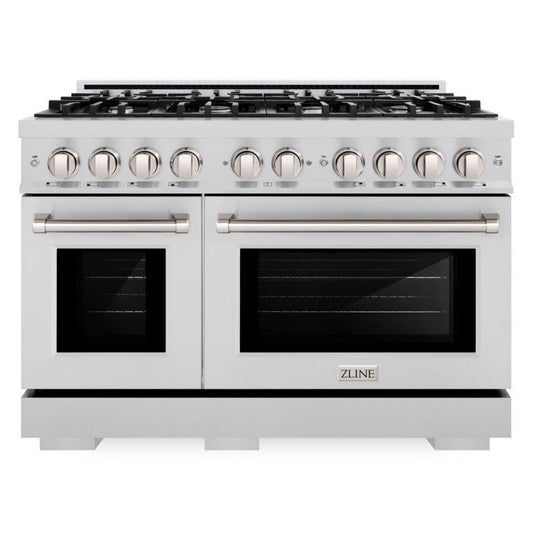 ZLINE 48 in. Gas Range Double Oven 6.7 cu. ft. Capacity 8 Burners Stainless Steel (HGR48)