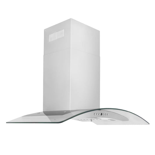 ZLINE 48 in. Wall Mount Range Hood Convertible Stainless Steel & Glass 4-Speed 400 CFM (KN4-48)