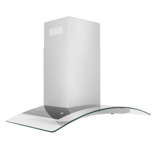 ZLINE 36 in Wall Mount Range Hood Convertible Vent Stainless Steel & Glass 4-Speed 700 CFM (KN4-36)