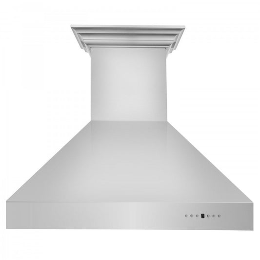 ZLINE 48 in Wall Range Hood Stainless Steel Built-In Bluetooth Speakers CrownSound 667CRN-BT-48