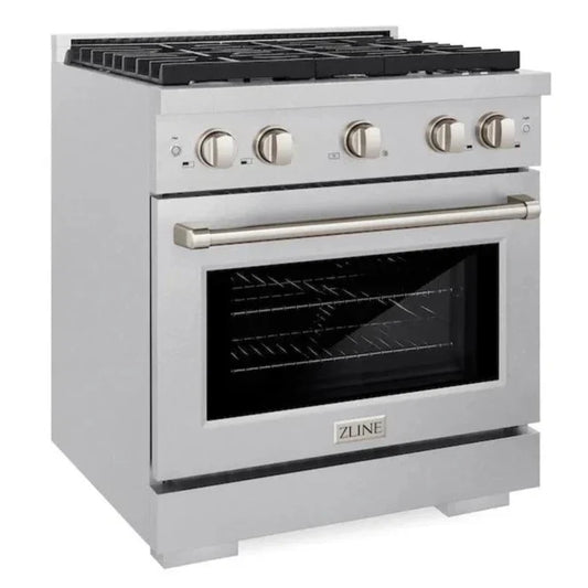 ZLINE 30-Inch Paramount Gas Range 4.2 cu. ft. Convection Oven with 4 Burners, Satin Stainless Steel (SGRS-30)
