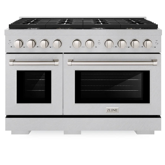 ZLINE 48 in. Paramount Double Oven Gas Range with 8 Burners, 6.7 cu. ft., Satin Stainless Steel (SGRS-48)