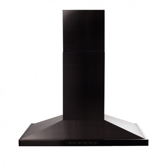 ZLINE 30 in. Island Range Hood 400 CFM Black Stainless Steel 4-Speed LED Lighting (BSGL2iN-30)