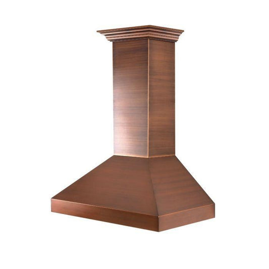 ZLINE 48 Inch Wall Mount Range Hood Copper Finish with Crown Molding (8667C-48)