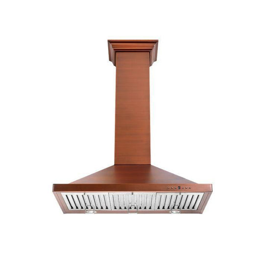 ZLINE 30 Inch Wall Mount Range Hood Copper Finish 400 CFM Convertible Ventilation (8KBC-30)