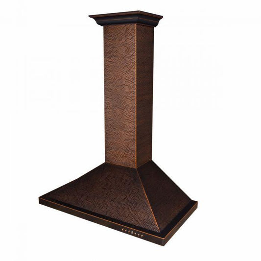ZLINE 36 Inch Wall Mount Range Hood Hand-Hammered Copper Finish Professional Design (8KBH-36)