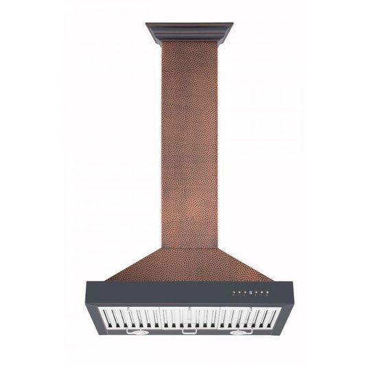ZLINE 30 in. Wall Mount Range Hood Hand-Hammered Copper Finish 700 CFM (KB2-HBXXX-30)