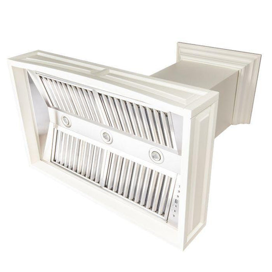 ZLINE 30 in. Wooden Wall Mount Range Hood Cottage White 400 CFM Designer Series (321TT-30)
