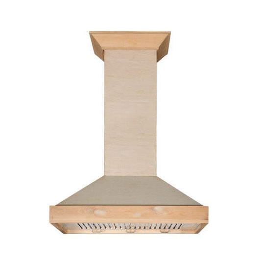 ZLINE 48 in. Wall Mount Range Hood Wooden Unfinished Finish High-Performance Ventilation (KBUF-48)