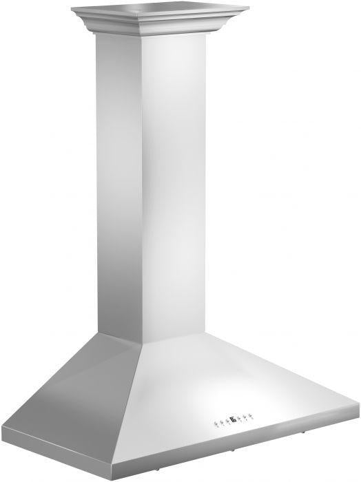 ZLINE 48" Wall Mount Range Hood Convertible Vent Stainless Steel with Crown Molding (KL2CRN-48)