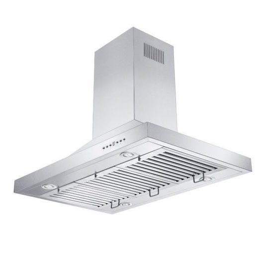 ZLINE 48 in. Island Range Hood Stainless Steel 4-Speed Fan LED Lighting (GL2i-48)