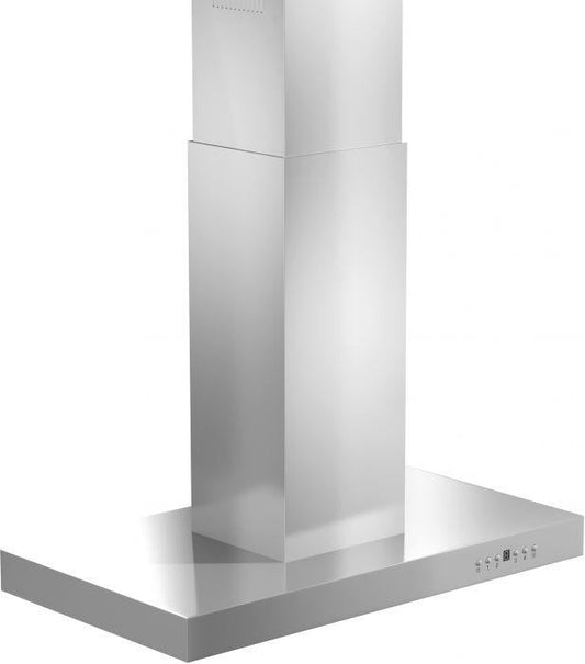 ZLINE 42-Inch Island Range Hood Stainless Steel 4-Speed Fan LED Lighting KE2i-42
