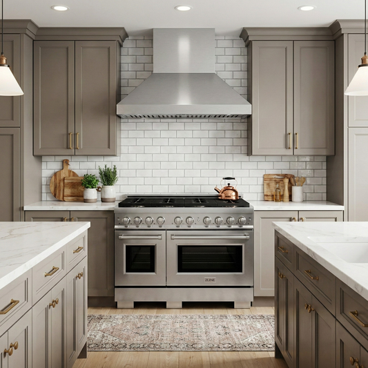 ZLINE SDR-BR-48 Paramount 48 in. Dual Fuel Range with Double Oven, 8 Brass Burners, 6.7 cu. ft., Stainless Steel (SDR-BR-48)