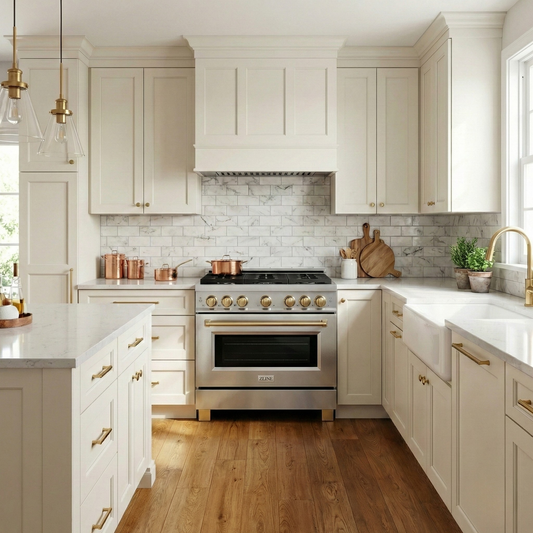 ZLINE Autograph Edition 36 in. Dual Fuel Range with 6 Gas Burners and Electric Convection Oven, 5.2 cu. ft., Stainless Steel with Polished Gold Accents (SDRZ-36-G)