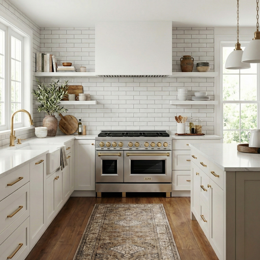 ZLINE Autograph Edition 48 in. 6.7 cu. ft. Paramount Double Oven Dual Fuel Range with 8 Gas Burners, Stainless Steel with Champagne Bronze Accents (SDRZ-48-CB)