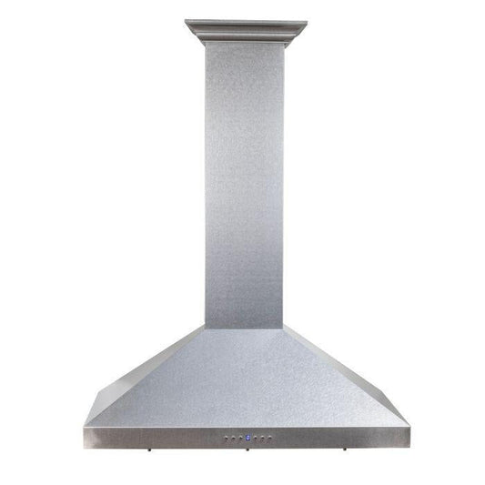ZLINE 36 in Wall Mount Range Hood Convertible Vent Satin Stainless Steel 400 CFM LED Lighting Baffle Filters (8KL3S-36)