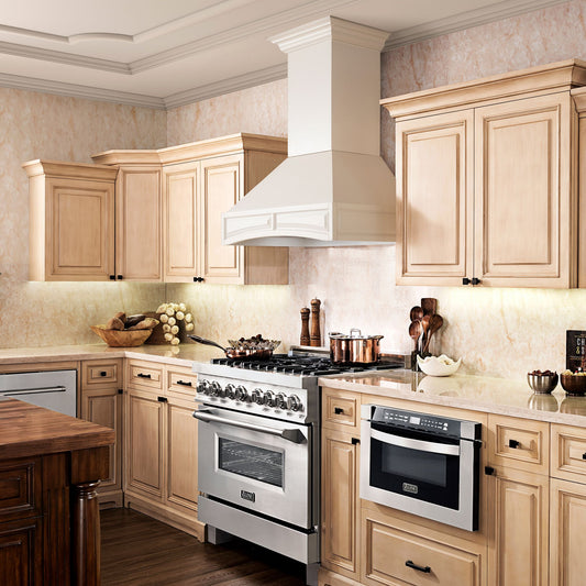 ZLINE 36 in. Wall Mount Range Hood Designer Wooden Cottage White (321TT-36)